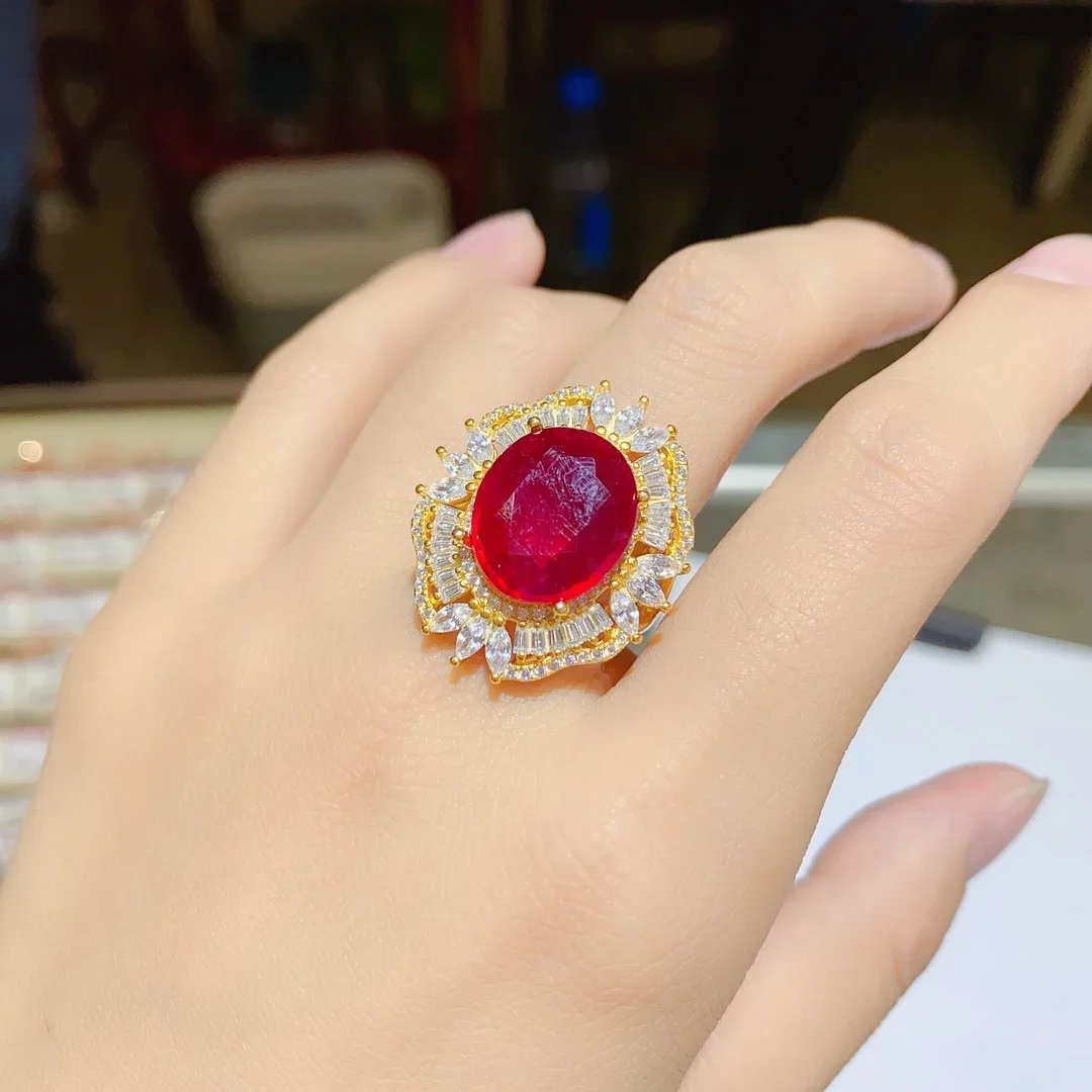 

Natural ruby ring sterling silver 925 wedding ring women's luxury free mail jewelry women's original jewelry boutique