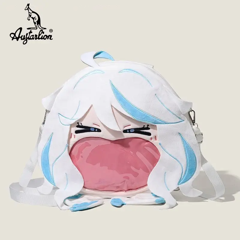حقيبة ظهر Genshin Impact Fuka Carlos Water God Big Mouth Pain Funa Doll Storage حقيبة كروس