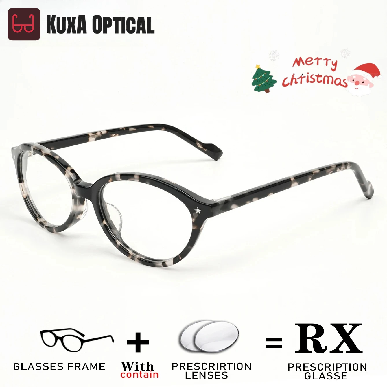 

KUXA оптические очки для женщин, очки по рецепту с близорукостью и дальнозоркостью, прогрессивные очки для чтения на расстоянии, ацетатные очки