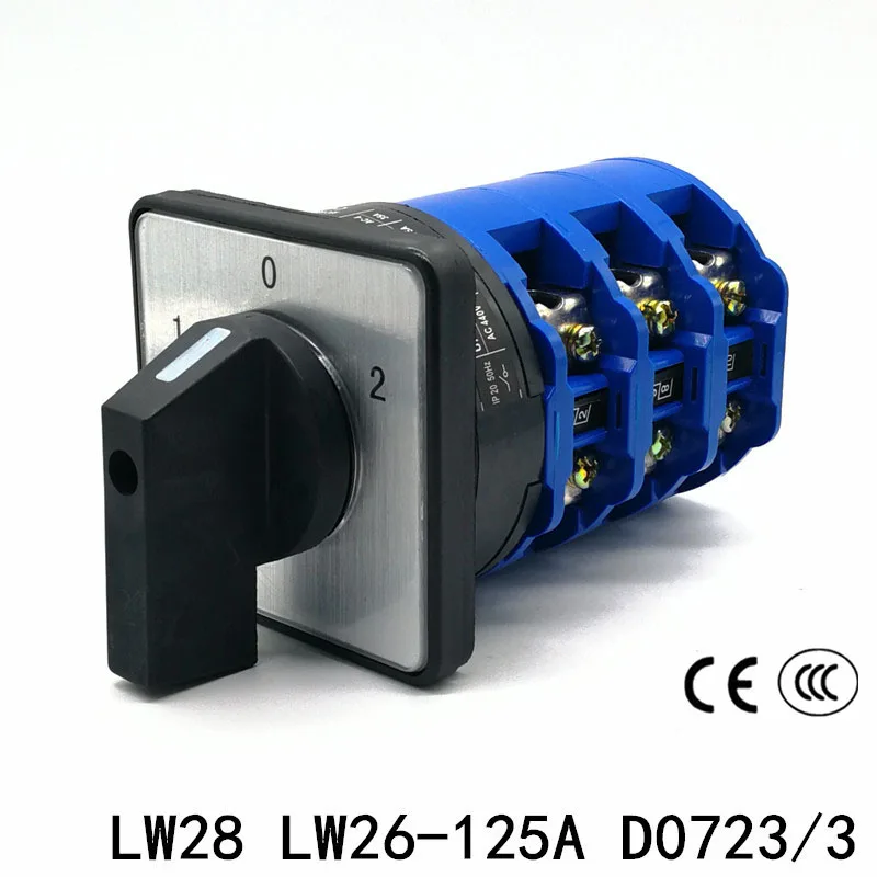 Changeover Cam Switch LW28 LW26-125A/3 3 Position 3 Length 3 Phase Power Switching Forward and Forward