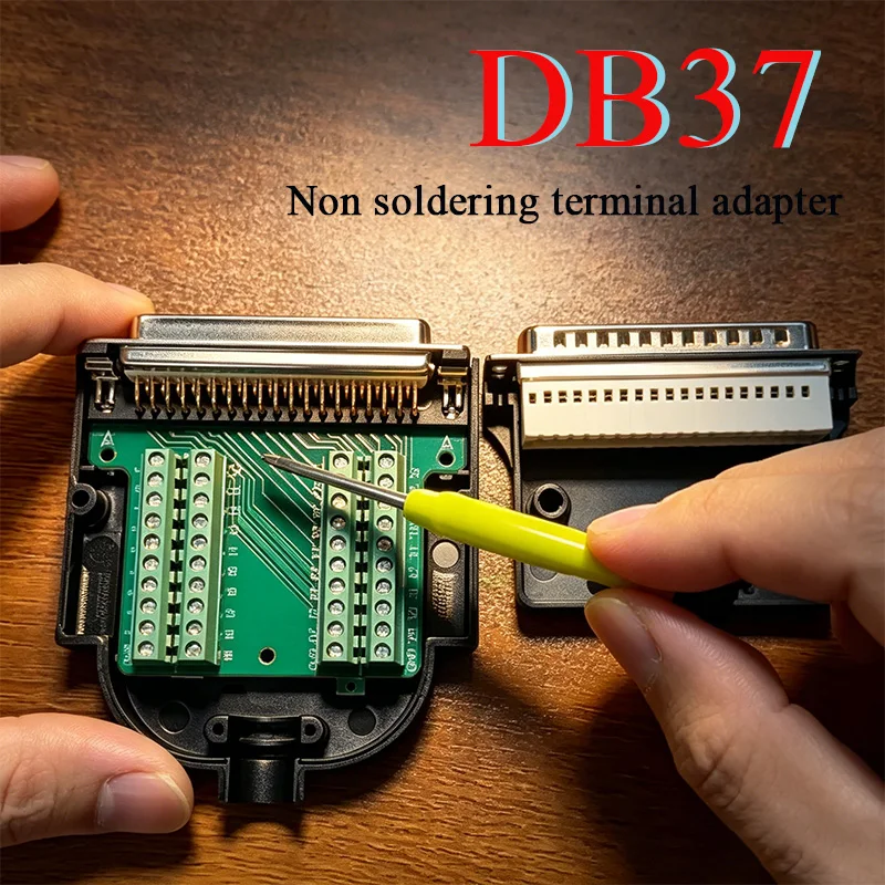 DB37 Male and Female Connector Terminals 37 pin Metal/plastic Shell Adapter Terminal Board D-SUB 37Pin Welding Free Joint