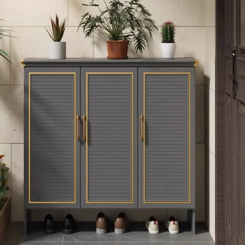 تصميم الحد الأدنى خزانة الأحذية الفاخرة السوداء الحديثة المنظمون خزانة الأحذية مقاعد البدلاء Szafka Na Buty أثاث المنزل #5