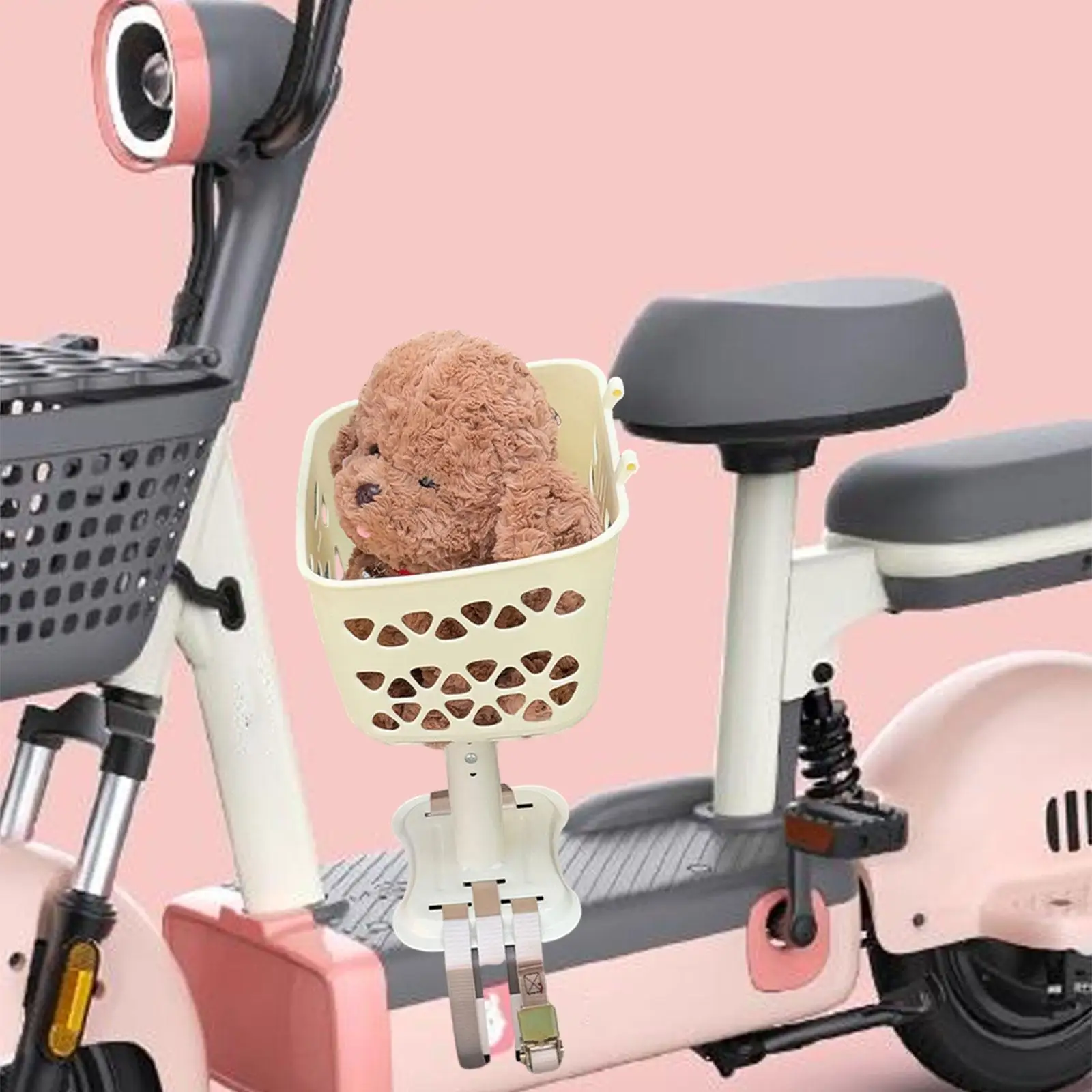 

Front Mounted Dog Cat Carrier for E Bike Easily Install Versatile Adjustable