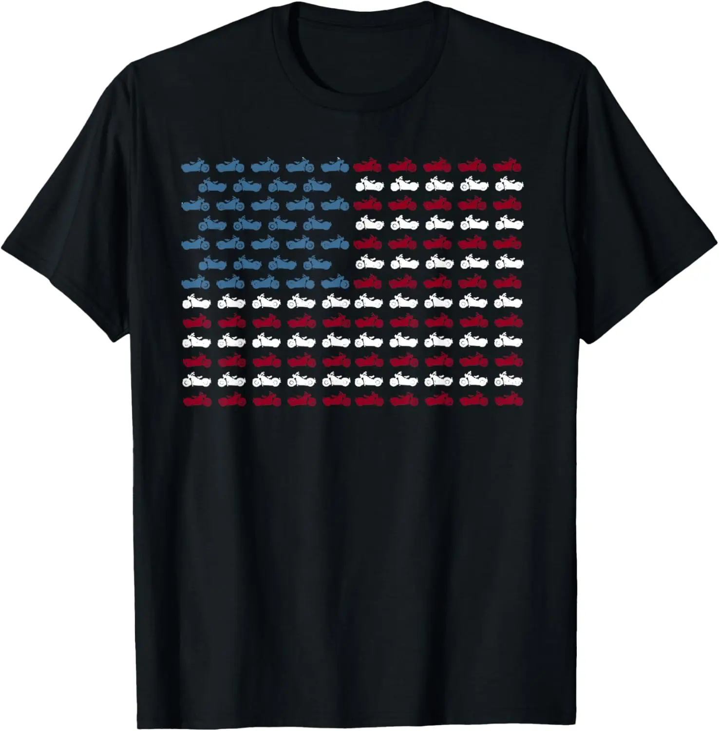 Vintage American Flag Made Motorcycle Funny 4Th Of July T-Shirt 100% Cotton Trendy Y2K Short-Sleeve Tee-Soft, Quick-Drying,