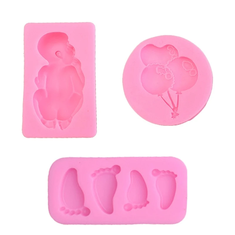 Babys Balloon Feet Fondant Cake Silicone Mold Baby Shower Cake Decorations Dropshipping