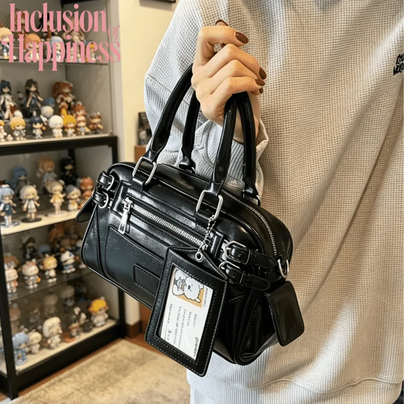 Small Basket Motorcycle Style Handheld Boston Bag For Women 2026 New Trendy Versatile Commuter Single Shoulder Crossbody Bag