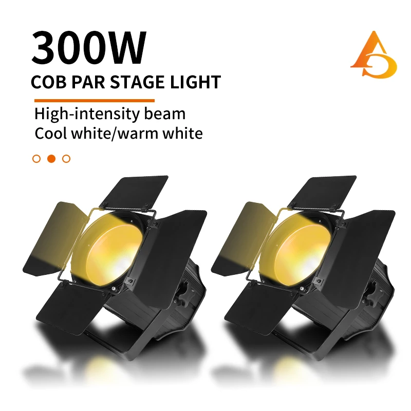 2-4pcs 300W COB LED Par Light Barn Doors 2IN1 Cold White + Warm White Led Beam Wash Strobe 6IN1 RGBWA+UV Effect Stage Lighting