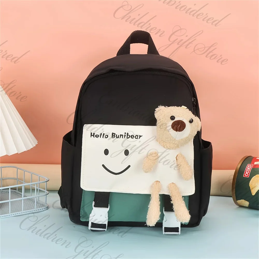 Cute Cartoon Nylon Backpack for Children, Kindergarten Backpack, Custom Name School Bag, Girls 'Leisure Bag, Escola Primária, Novo, 2023