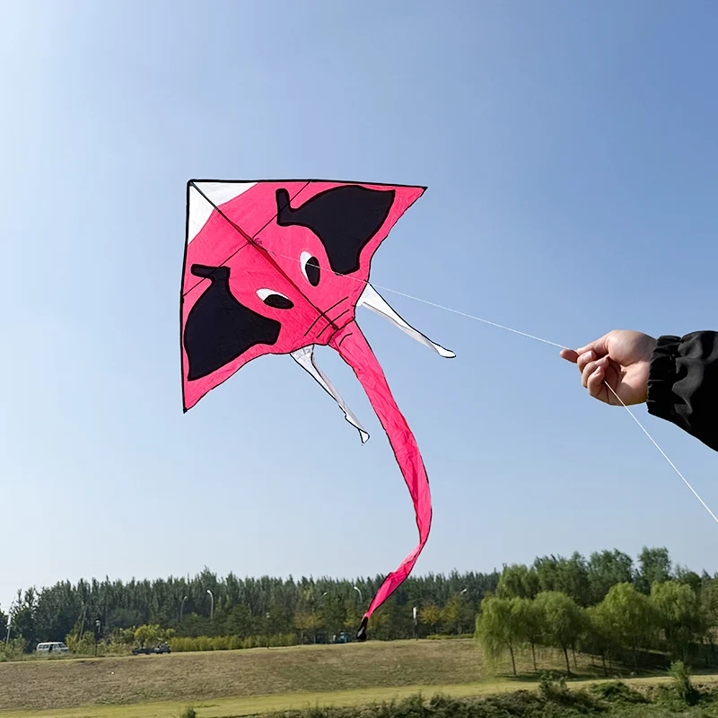 Paradise Bird 1.6m Elephant kite with 100m Handle Line & 2.8m Tail Outdoor Fun Animal Kite Gift for Children Outdoor Sport