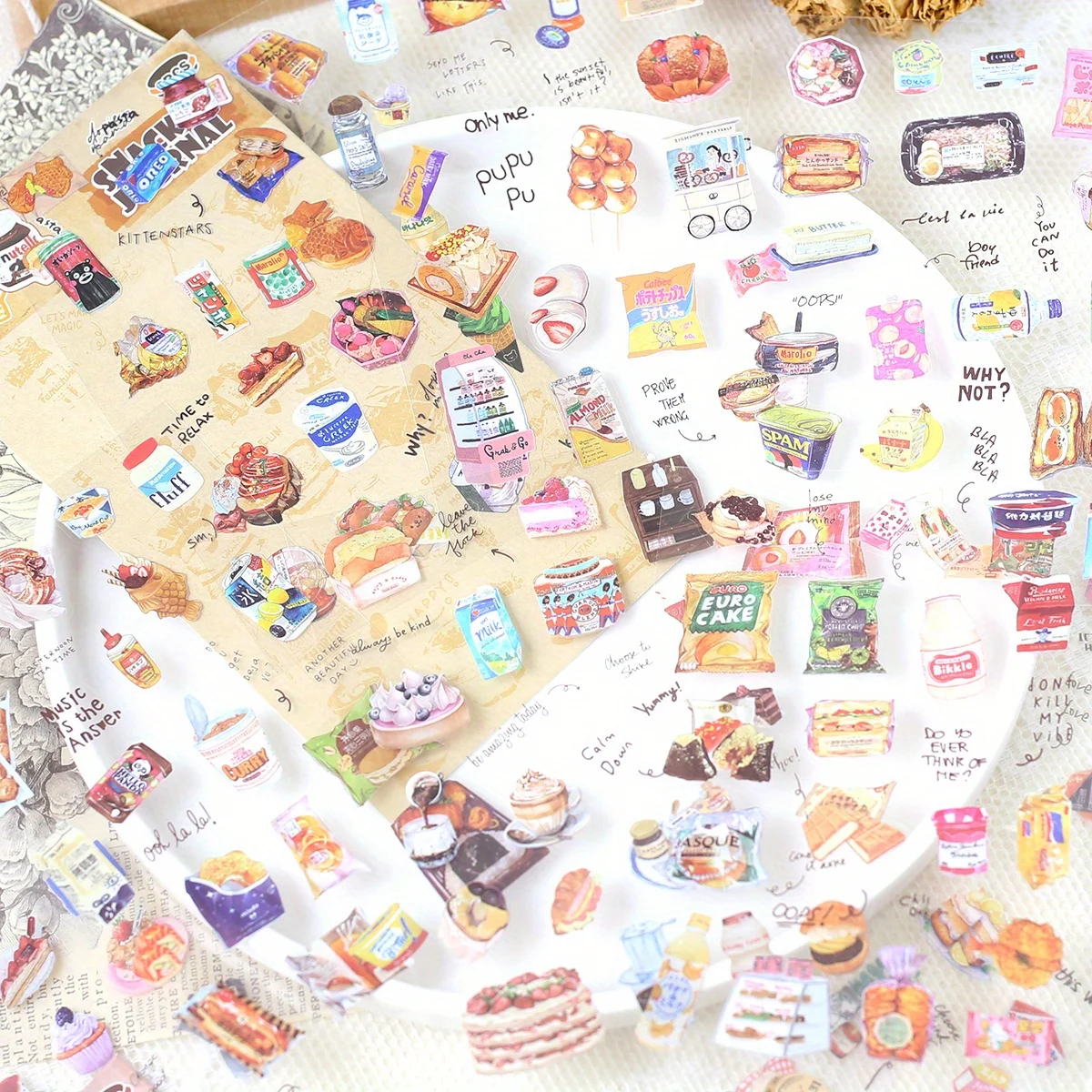 Journamm 6 أوراق خمر سجل القصاصات ملصق غير المرغوب فيه مجلة لوازم ملصقات الزخرفية DIY بها بنفسك المجلات سكرابوكينغ ملصقات ديكور لتزيين الغرف