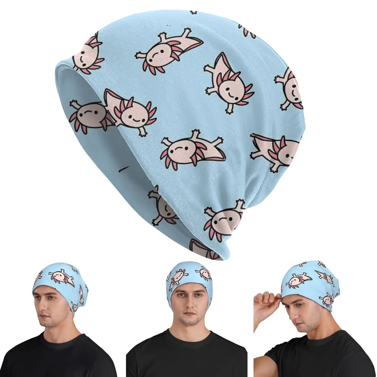 

Axolotl Skullies Beanies Hats Warm Autumn Winter Outdoor Cap Knitted Bonnet Caps for Unisex Adult