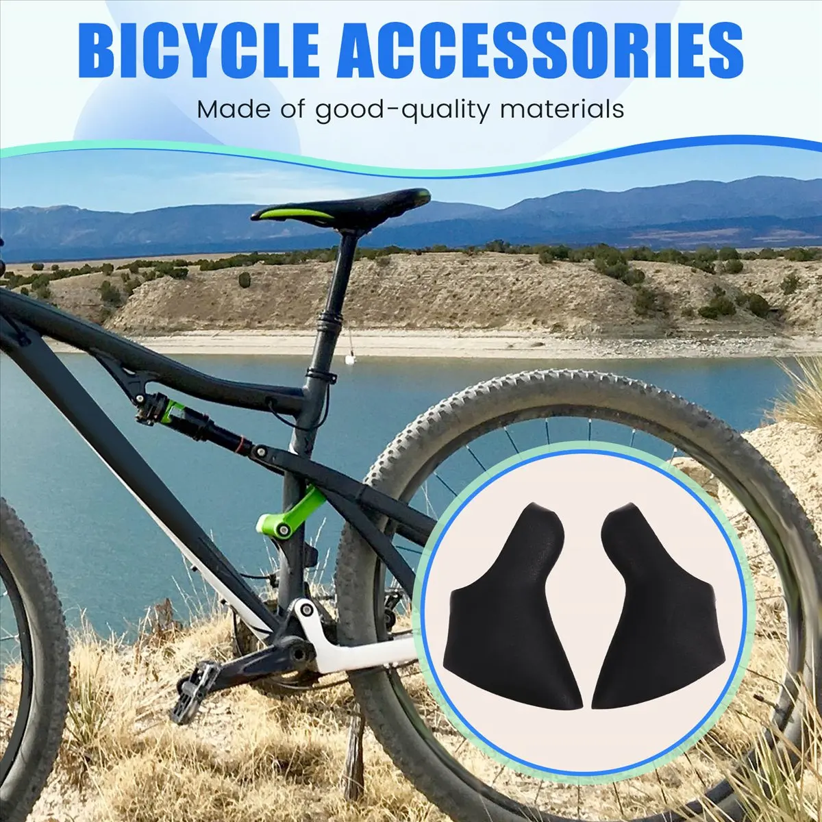 Bicycle Brake Gear Shift Covers for HOODS DOUBLETAP BLACK 22 Speed Bicycle Bike Shifter Brake Hood Cover-ABLM view 2
