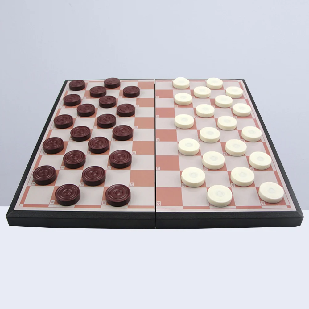 

Foldable International Board Game Plastic Chess Checkers Set Magnetic Portable for Kids Adults Family Outdoor