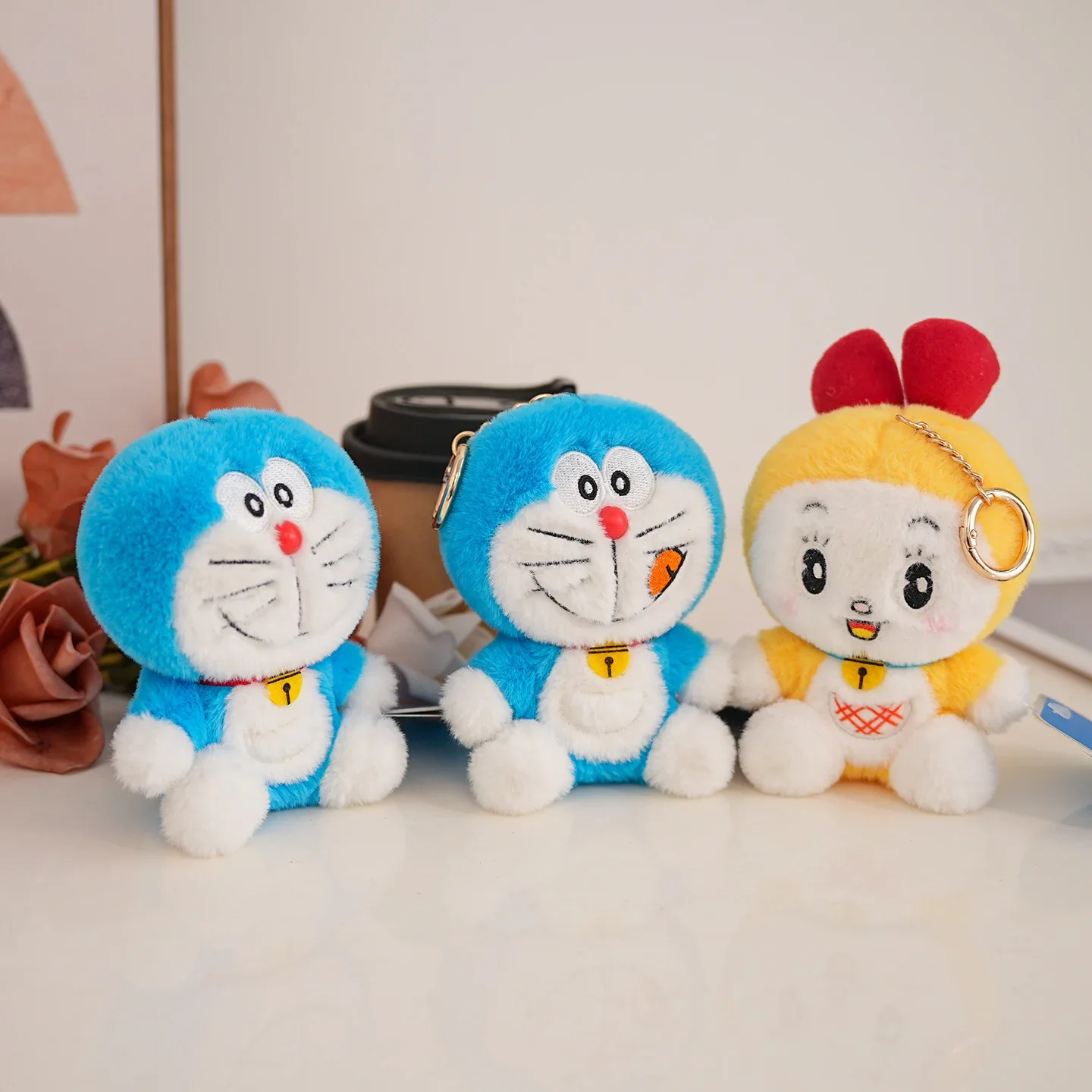 

Doraemon плюшевая подвеска, мягкая плюшевая игрушка, мягкая плюшевая кукла с животными, аниме-фигурки, рюкзак Doraemon, подвеска, брелок, подарок