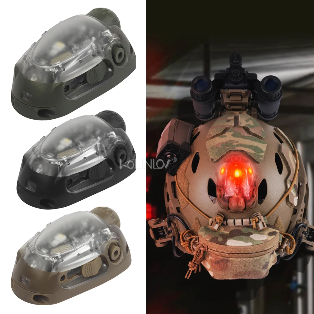 

Tactical Helmet Light Outdoor Cycling Red/Green/Blue/White/IR Strobe Survival Safety Signal Lights Fishing LED Flash Helmet LAMP