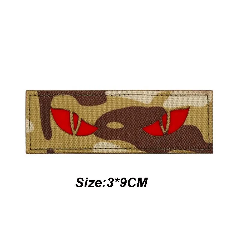 2 Stück/Set, Katzen-Tigeraugen-Klettverschlüsse, im Dunkeln leuchtende Patches, militärische Aufkleber, taktische Applikationen für Rucksack, Weste, Helm, Ausrüstung – Detail 11