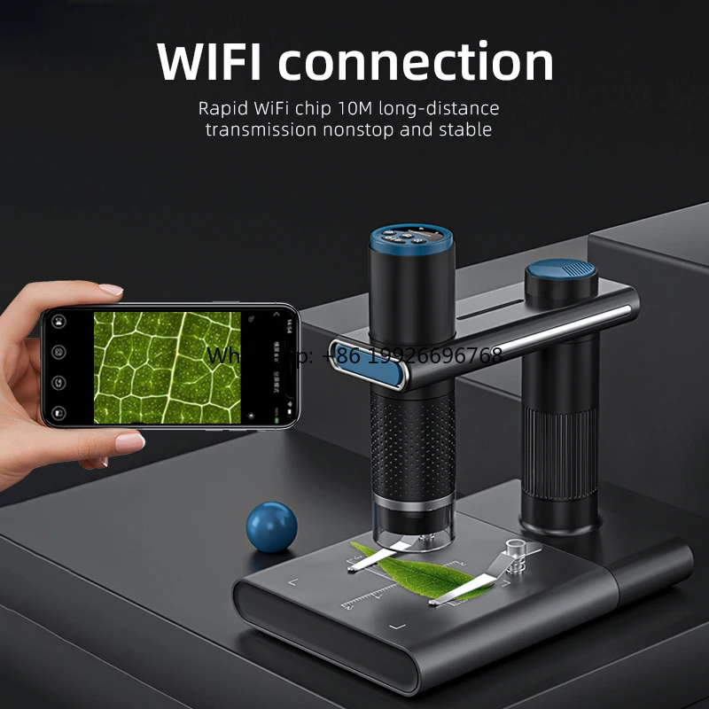 

OEM Made Electronic Microscope Monocular HD 2MP 8LED 1000X Digital Magnify Wifi Connection Compatible PC Microscope LED Light fa