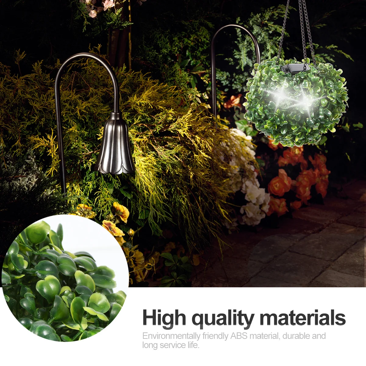 

1Pcs Solar Powered Flower Ball Decorative Light Rattan Ball LED Lamp Outdoor Atmosphere Solar Powered Lamp