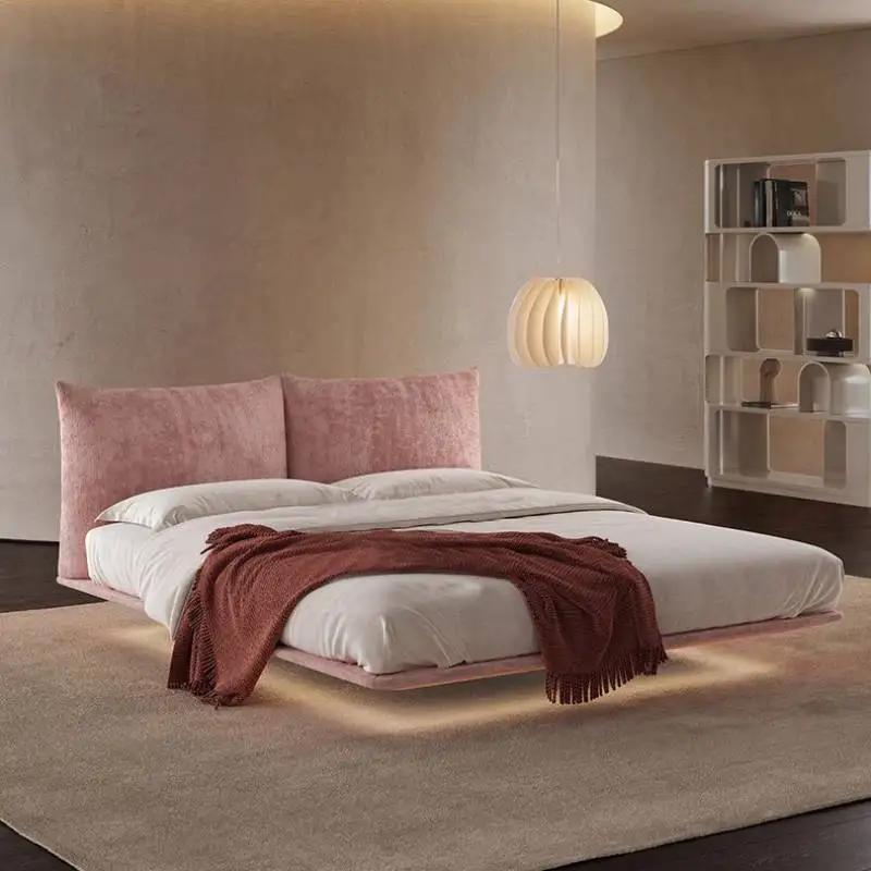 

White Duver Double Bed Board Decoration Adults Frame Luxury Double Bed Size Storage Modern Cama Matrimonial Furniture For Home