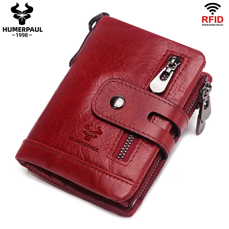 

Fashion Women Wallets RFID Small Organizer Cards Holder Wallet Multi Function Zip Coin Pocket Luxury Female Clutch Portomonee