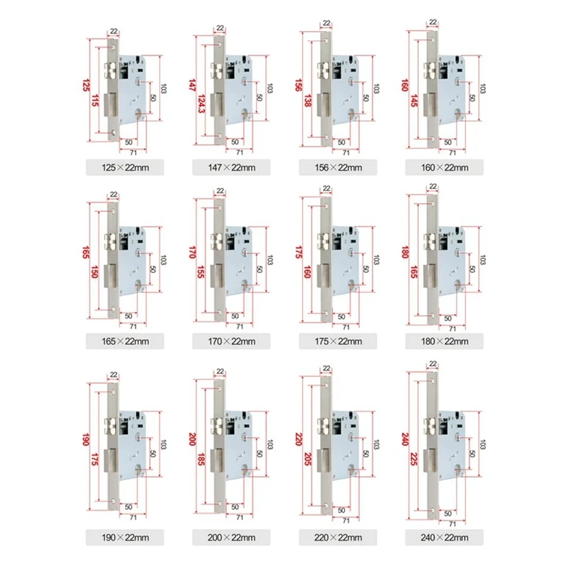 Imagem -04 - Phipulo- Eletrônico Lock Body Especializado Mortise para Tuya Reconhecimento Facial Impressão Digital Smart Door Lock 5050 Aço Inoxidável