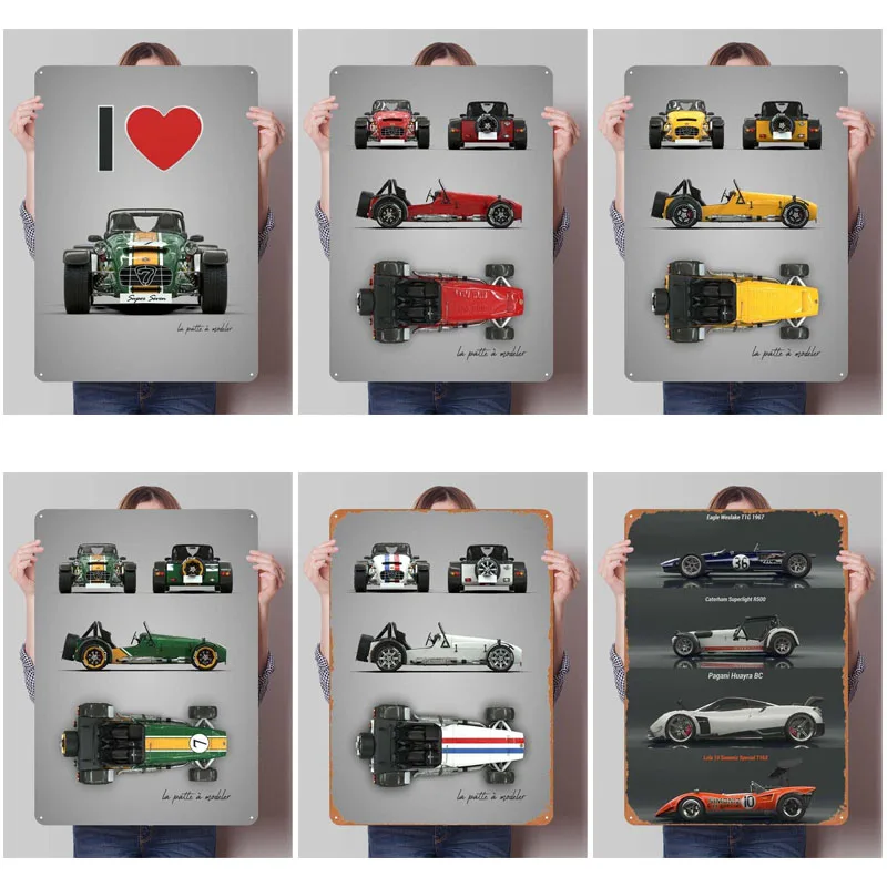 Caterham Metal Posters Classic Car Tinplate Sign Vintage Home Decor Items Custom Metal Signs for Garage Wall Art Decoration Room