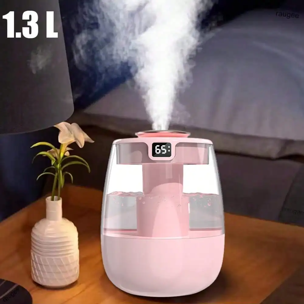 Air Humidifier 1.3L Double Spray Port Aroma Air Aroma Humidifier Essential Oil Diffuser For Home Office Mute With Night Light