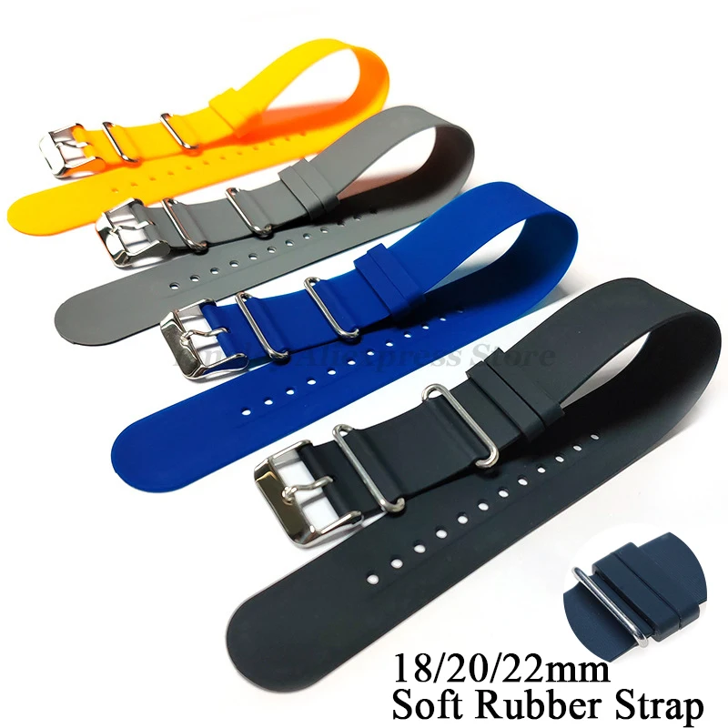 18mm 20mm 22mm Silicone Watch Strap for Samsung Galaxy Watch 3/4/5/6 Bracelet Soft Rubber Strap Universal Women Men\'s Wristband