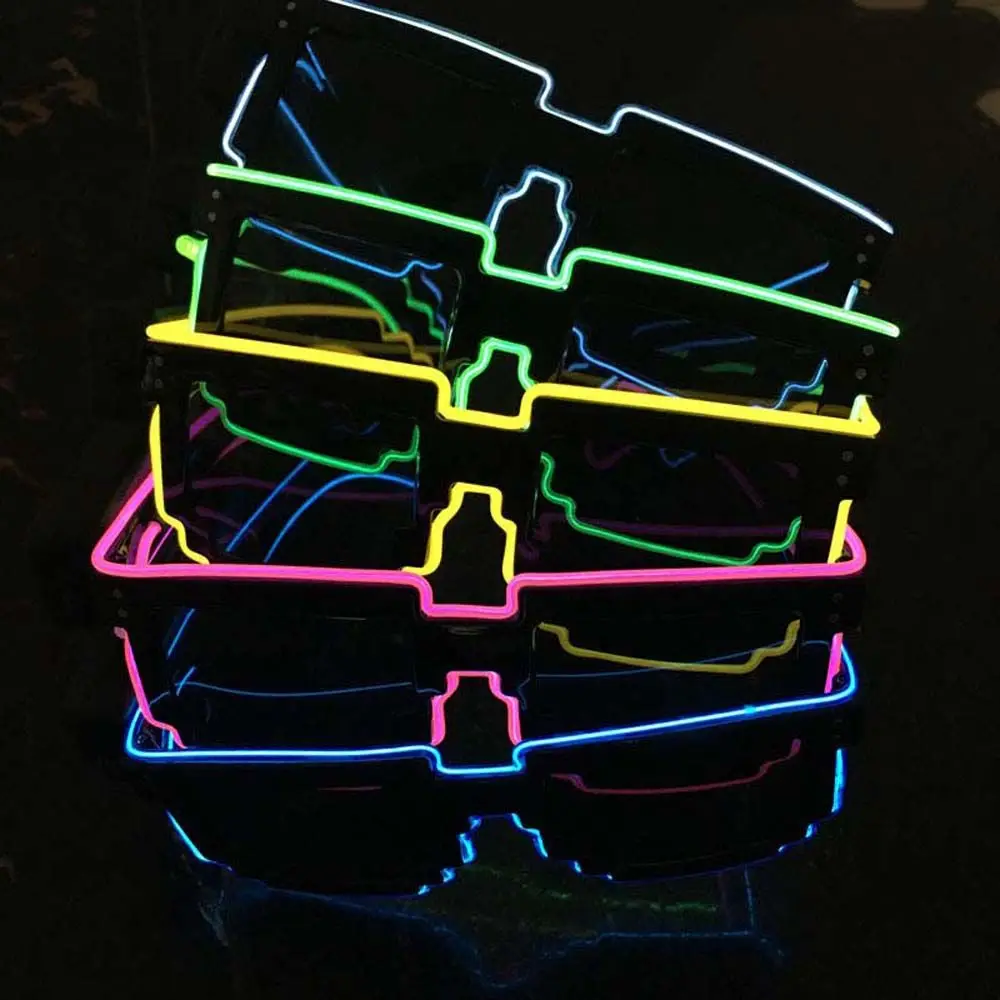 Accesorios de fiesta, suministros de barra brillante, gafas de Halloween, gafas de mosaico, gafas de sol brillantes, gafas con luz Led, gafas luminosas LED