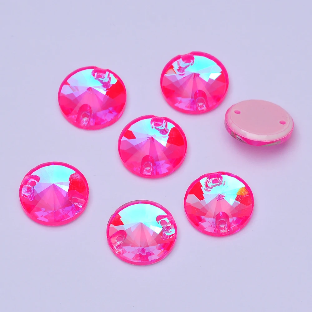 PUBRILEX Elektrisch Rosa DeLite DIY Näh-Glasrhinestones Rosa AB Strass Flache Glitzer-Dekokristalle für Kleidung und Taschen – Detail 1