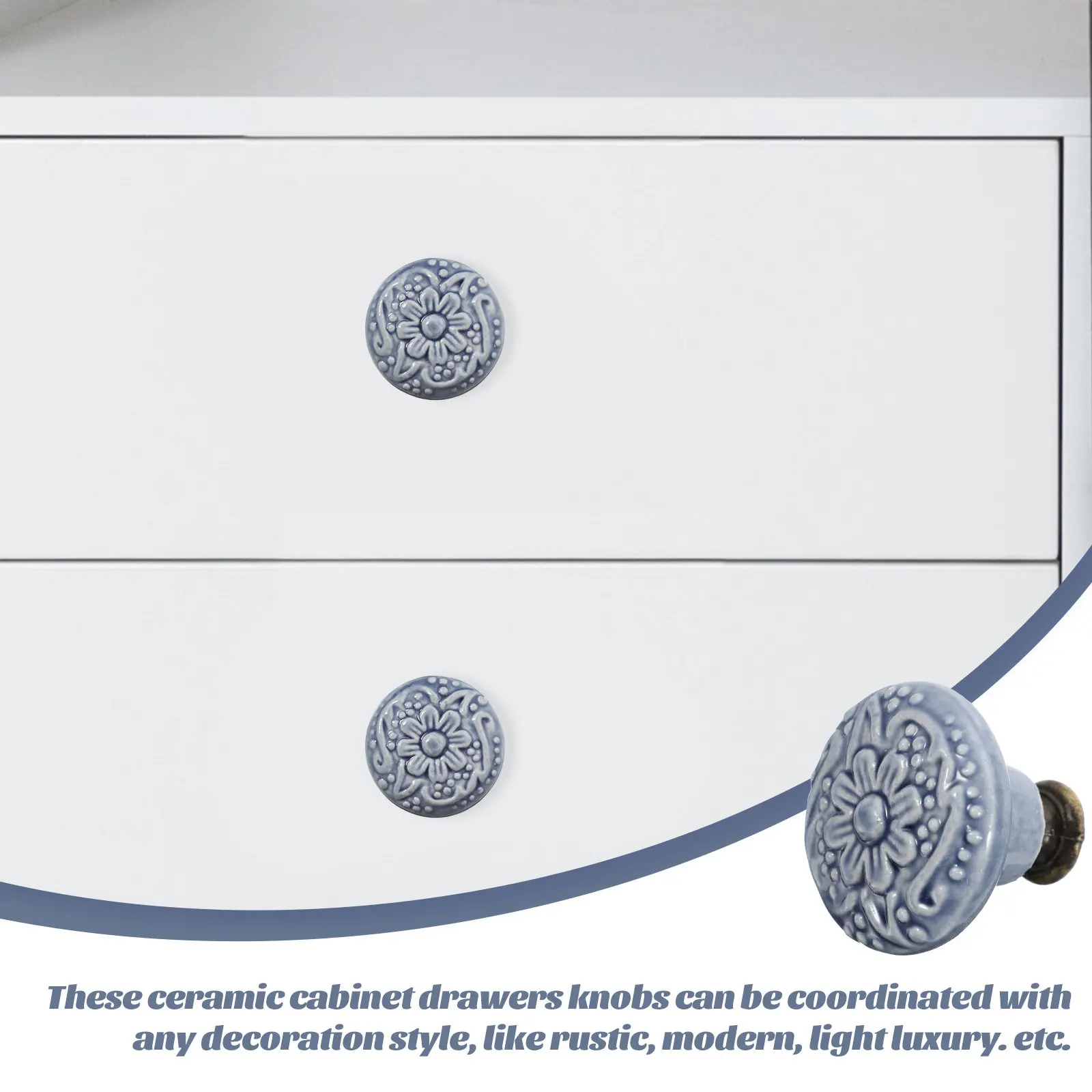 

Набор из 6 керамических ручек для ящиков: комфортные, современные, минималистичные, декоративные ручки для шкафов и консолей