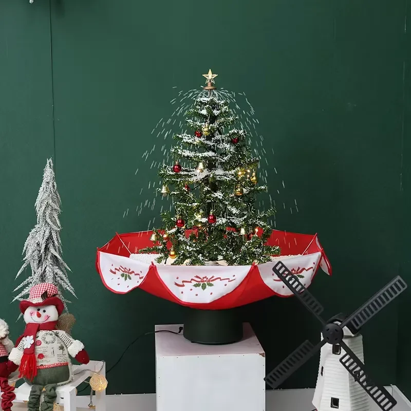 75cm Small Falling Snow Christmas Tree Decoration With Lights Music Automatically Falling Snow Indoor Christmas Tree