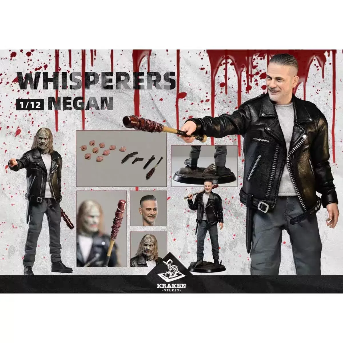 

Kraken Studio Negan Action Figure 1/12 Scale Whisperers Collectible Interchangeable Accessories For Adult Collector Display