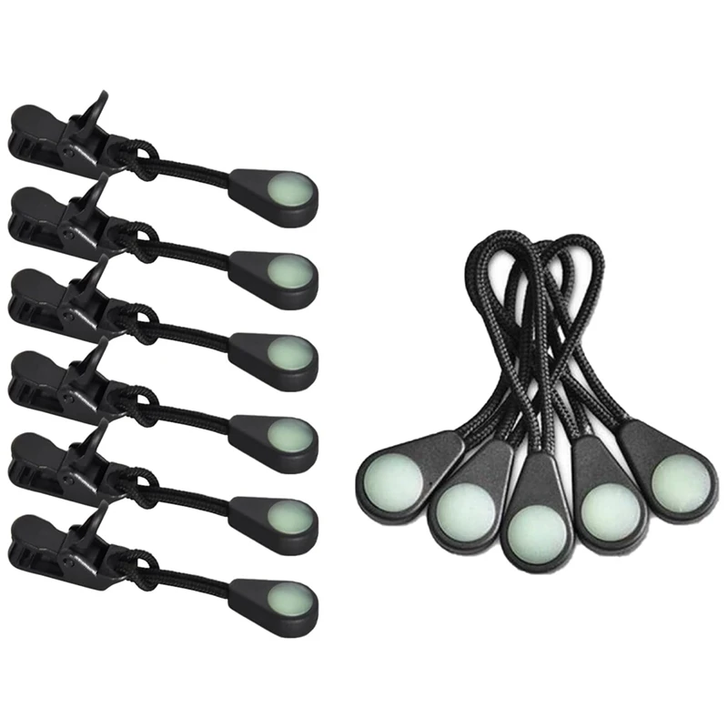 20 Pcs Self Luminous Zipper Pulls, Zipper Puller Head Glow In The Dark Anti Lost For Outdoor Mountaineering Camping Easy To Use