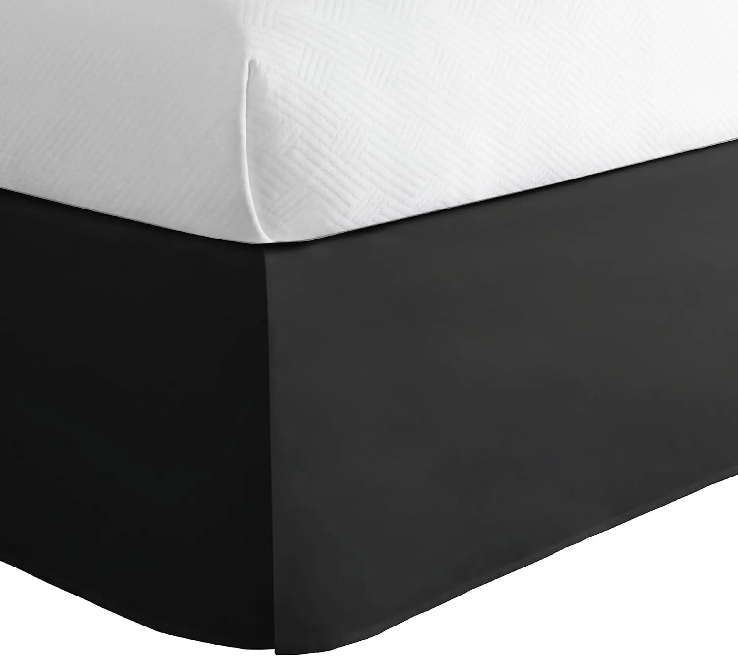

Classic Tailored Bed Skirt Dust Ruffle, Cotton Blend Design, 14"" Drop Length, Queen, Bla Toh24914Blac03