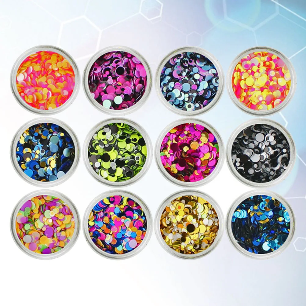 

1 set Shining Pieces Round Mixed Colorful Nail Art Decorations For Home Store Manicure Diy Rhinestones Embellishments