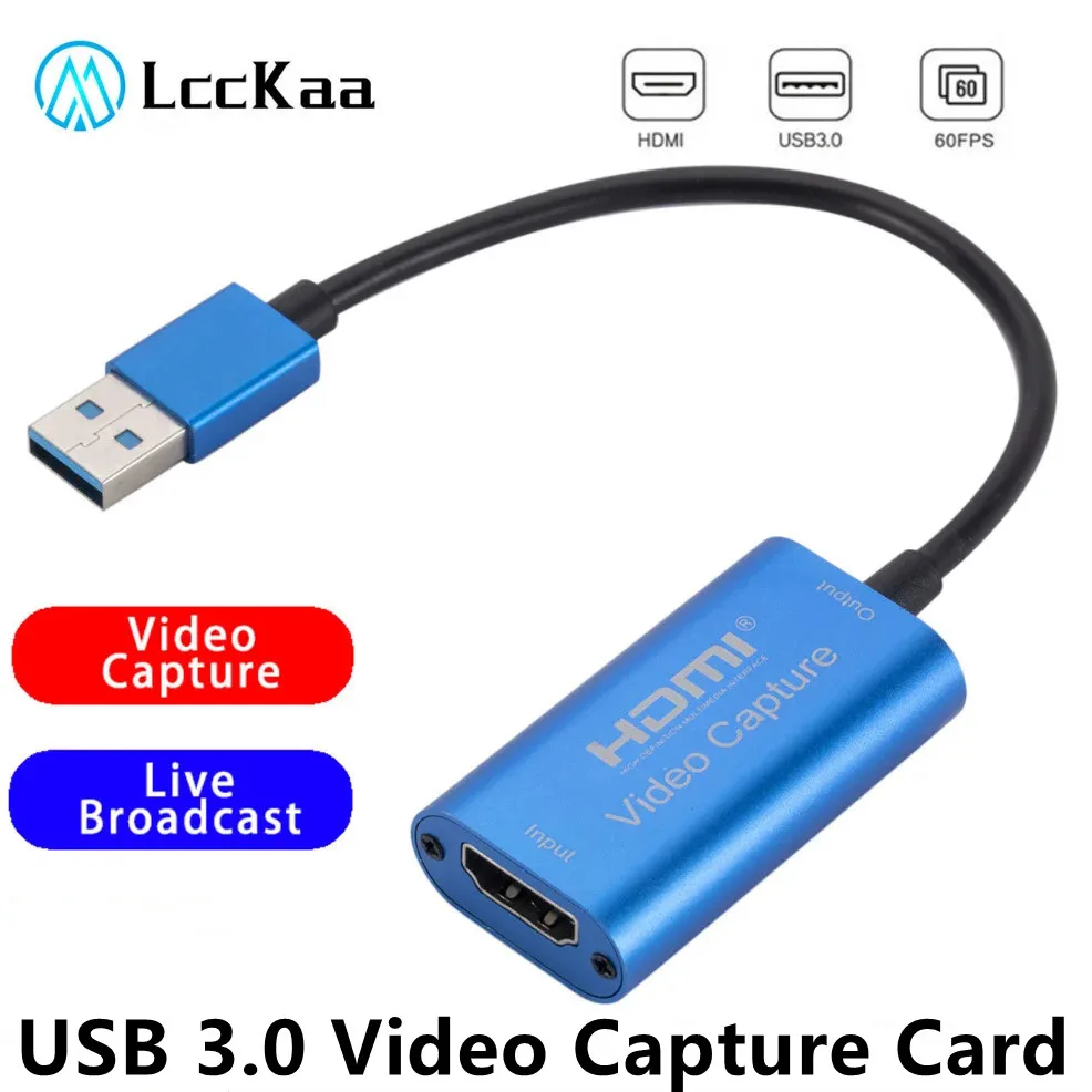 LccKaa HDMI-compatible USB 3.0 Video Capture Card 4K Video Game Grabber Record For PS4 Game DVD Camera Recording Live Streaming