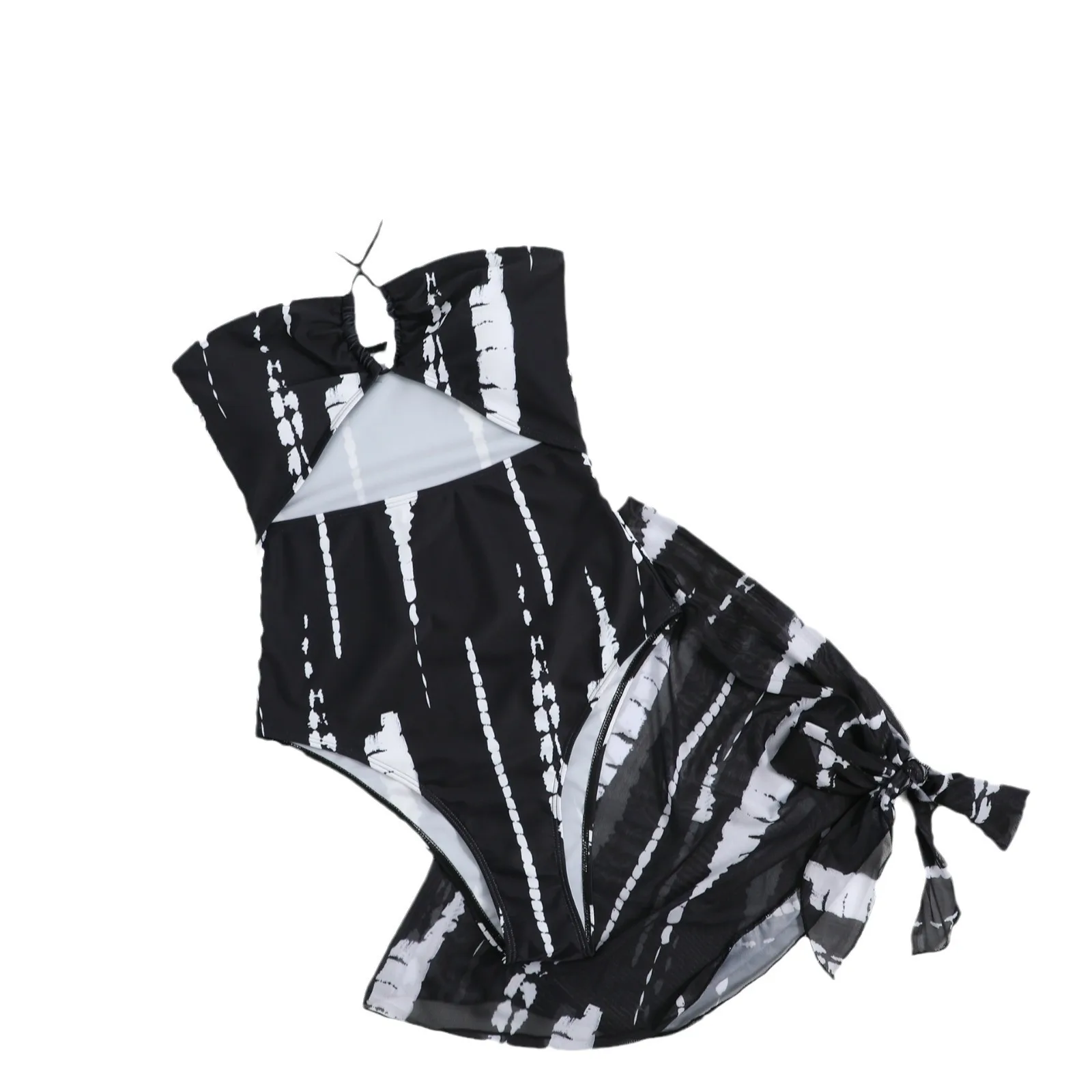 Sexy 2 Pieces set Swimwear One Piece Swimsuit Women 2024 Cover Up Skirt Swimming Bathing Suit Push Up Summer Beach Wear Monokini