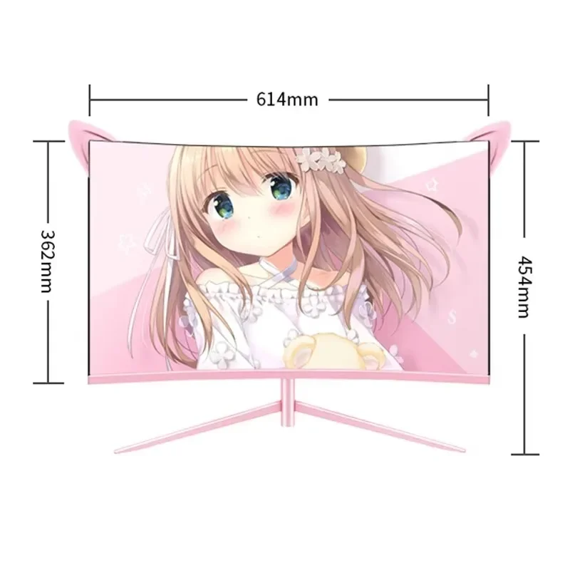 Monitor Komputer Tanpa Bingkai Ramping, Monitor HD Gaming 32 Inci, Layar LED Panel Lps Kecepatan Penyegaran 165HZ