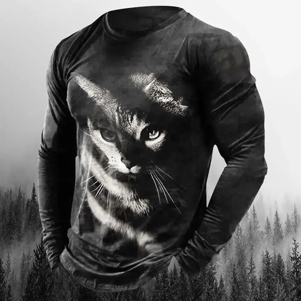 Printed Hip Hop Long Sleeve Man Pullovers Korean Autumn Sweatshirts Original High Brand Sale Elasticity Spring T Shirt for Men