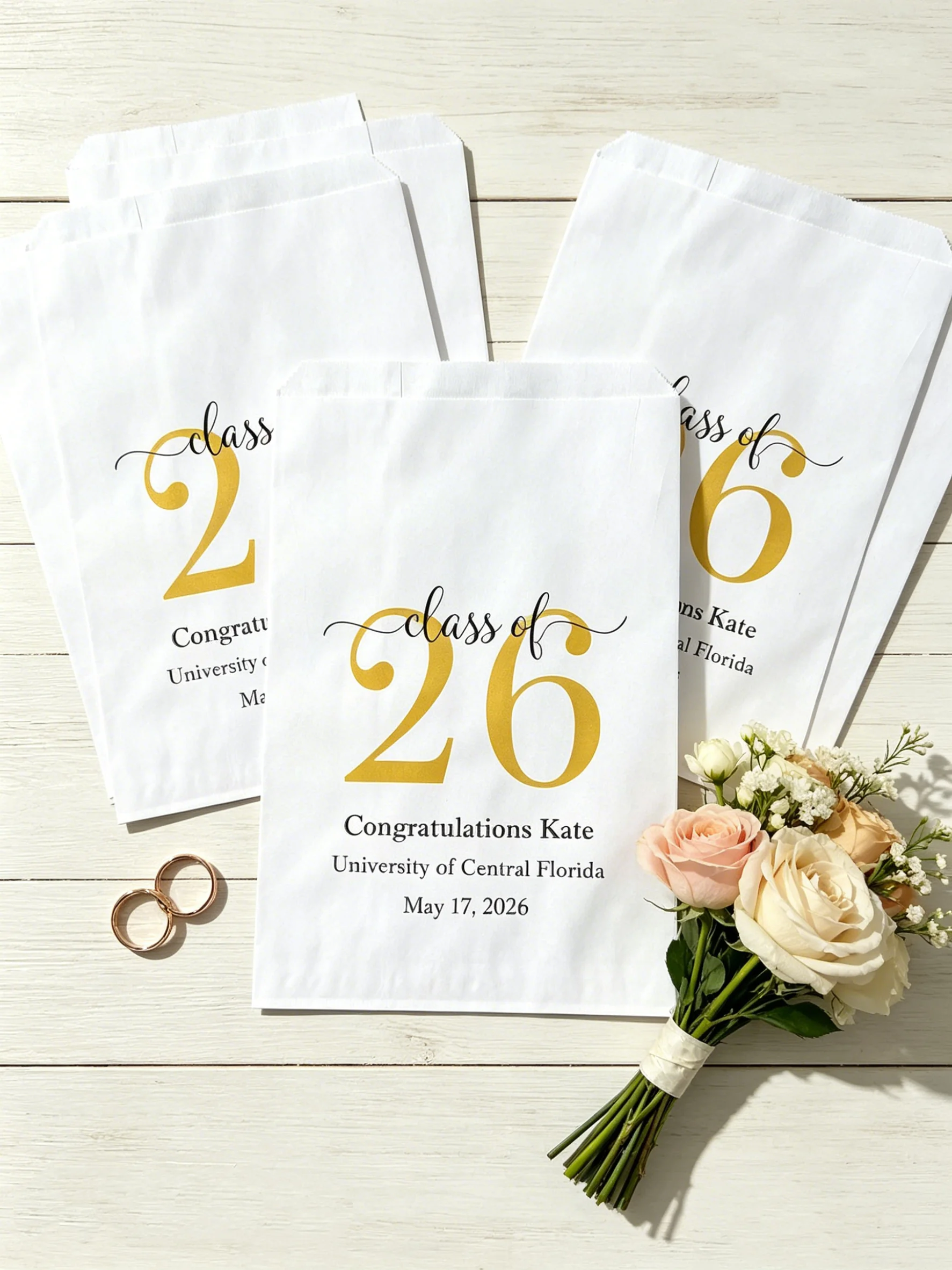 

2026 Graduation Personalized Favor Bags Multi Color Custom Grad Party Snack Candy Gift Pouches