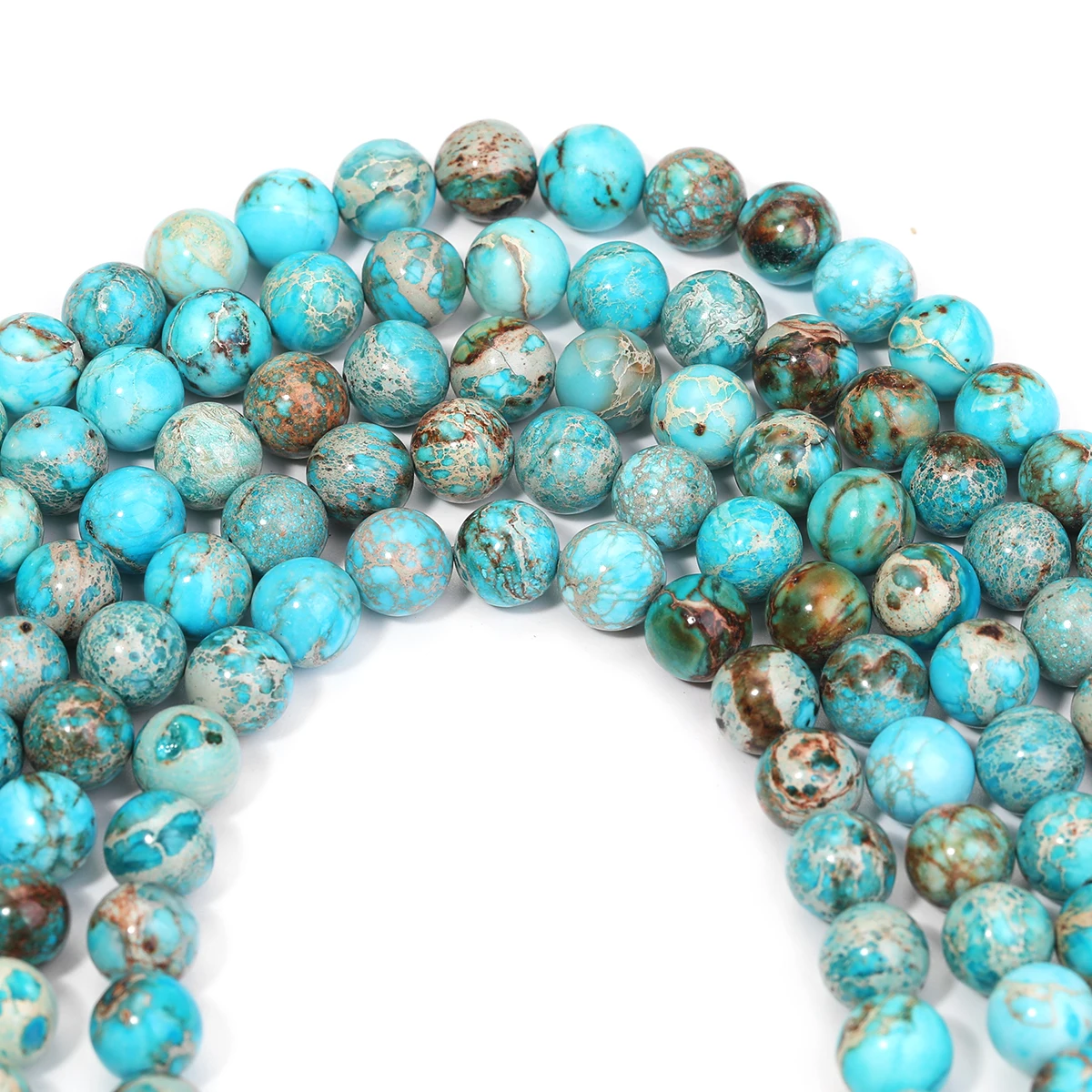 8 مللي متر بحيرة الطبيعية الأزرق الإمبراطوري جاسبر الخرز الرواسب جاسبرز الفيروز الخرز لصنع المجوهرات DIY بها بنفسك الخصر ملحقات السلسلة #5