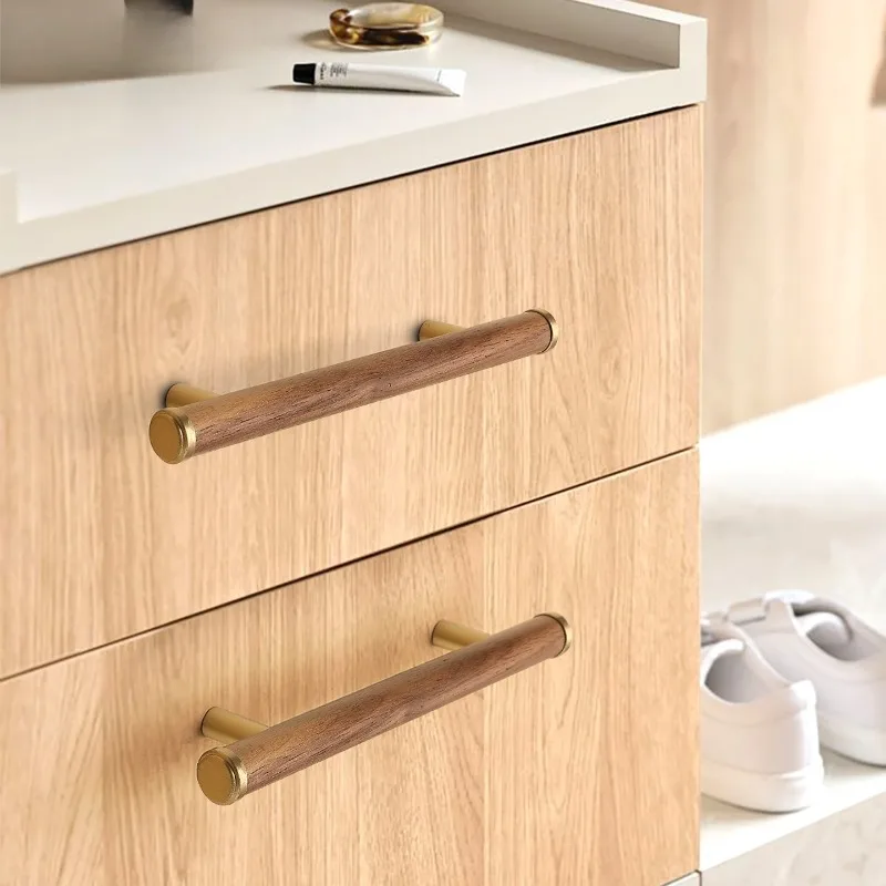 New Chinese style log style wooden furniture cabinet door handles retro drawer cabinets shoe wine wardrobe door handles