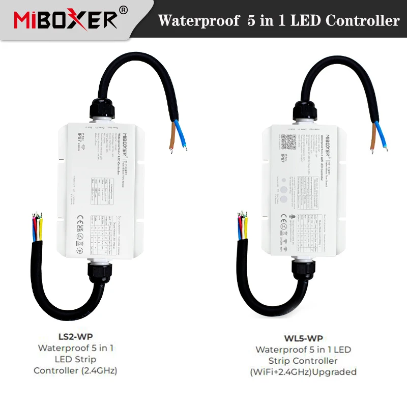 LS2-WP Controller per strisce LED 5 in 1 impermeabile (2.4GHz) / WL5-WP Controller per strisce LED 5 in 1 impermeabile (WiFi + 2.4GHz) aggiornato