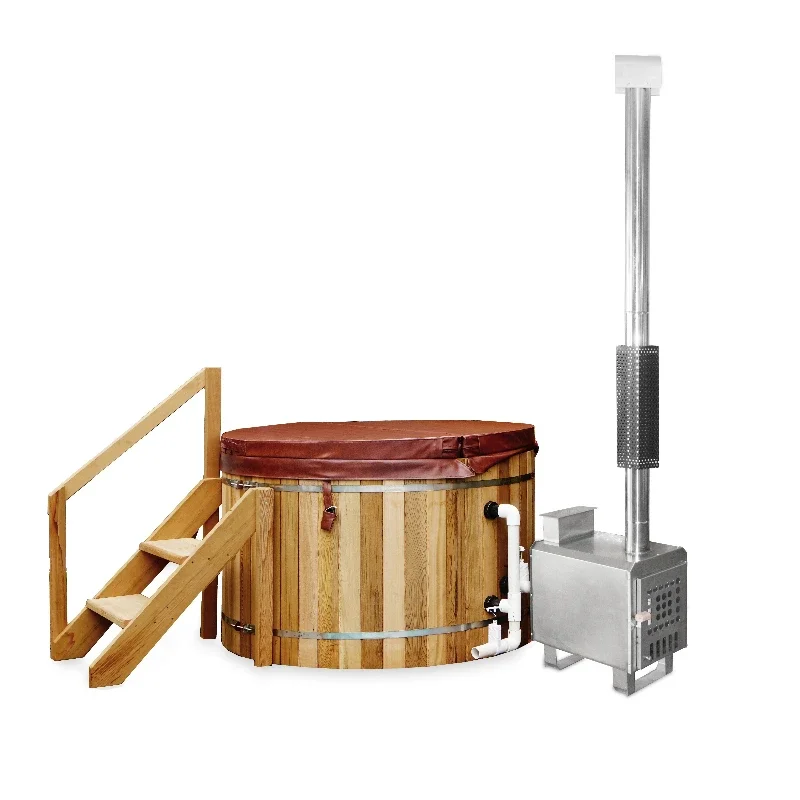 

2 Man Wood Refrigeration Plug Bath Hot Tub Combination Canadian Red Cedar Spa Bath