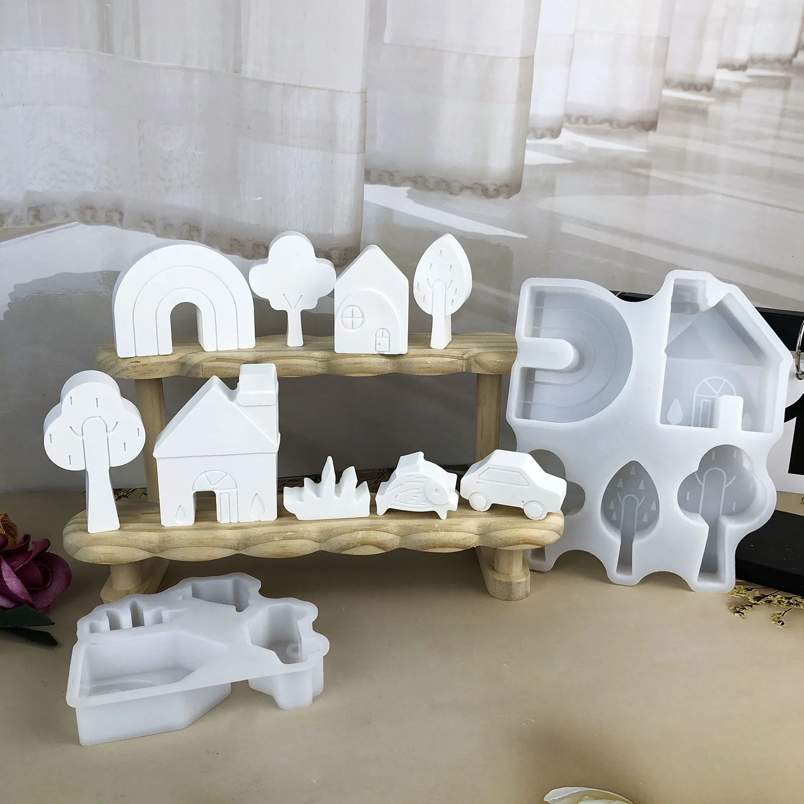 

2025 New Hot Mould Forest Home Ornaments Decoration Cement Plaster Mold Home Ornamentation Pendant DIY Ceramics Silicone Moulds