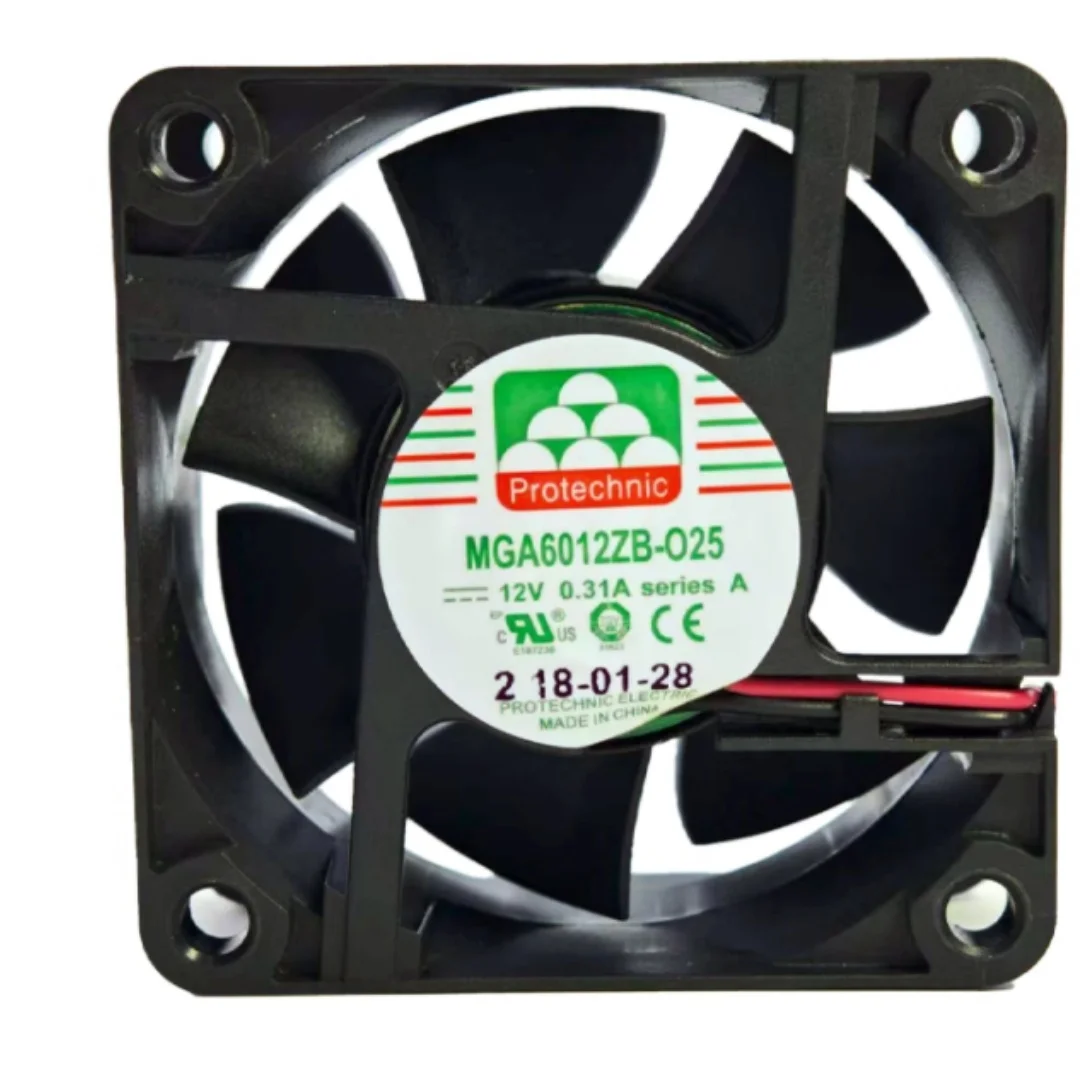 MAGIC MGA6012ZB-O25 DC 12V 0.31A 60x60x25mm 2-Wire Server Cooling Fan