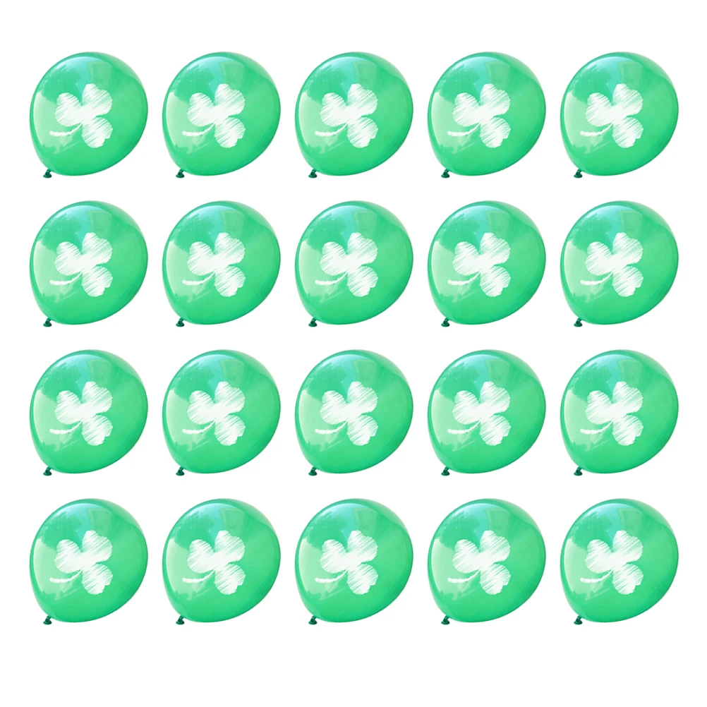 

20pcs Clover Balloons Patricks Day Latex Decorations Green Gold Birthday Party Supplies Balloon Accessories