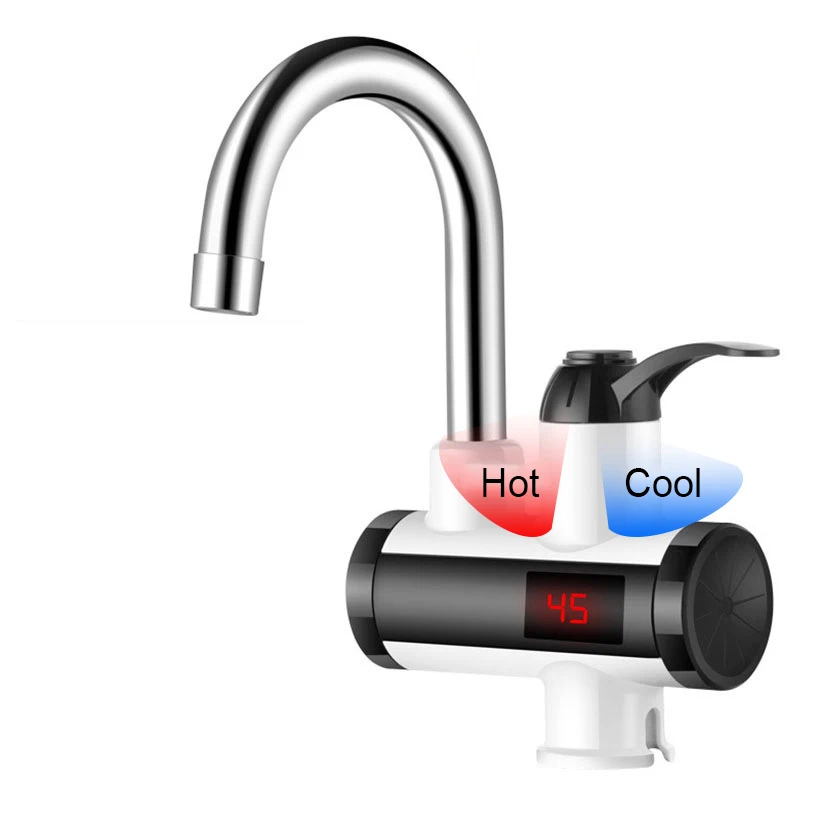 DMWD 3000W scaldabagno elettrico istantaneo senza serbatoio rubinetto cucina riscaldamento rubinetto scaldabagno Display temperatura 110/220V