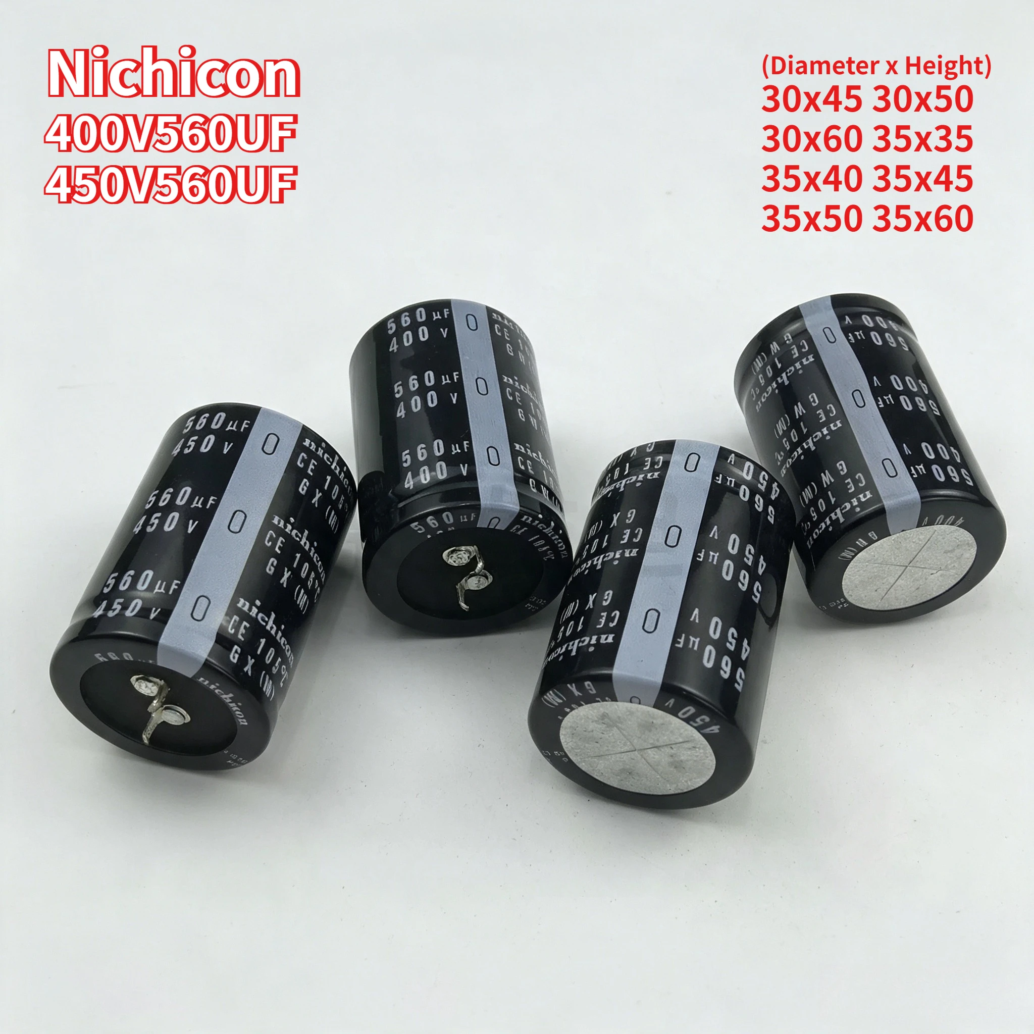 2PCS 400V560uF 450V 30x45 30x50 30x60 35x35 35x40 35x45 35x50 35x60 Capacitor 450V 560uF Nichicon